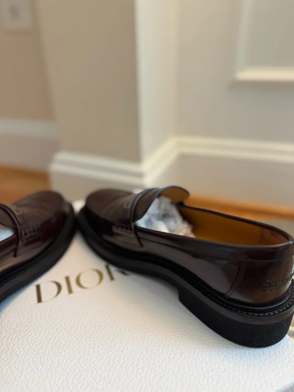 Dior Women’s Penny Loafer in Deep Amaranth Brown - Picture 7 of 11